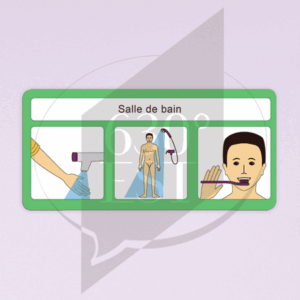 Panneau signalétique Salle de bain - poussoir