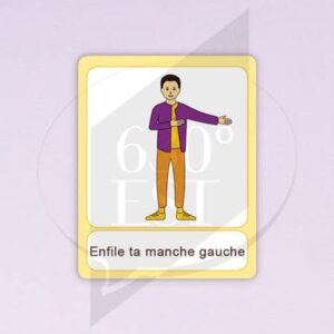 Pictogramme Enfiler ta manche gauche