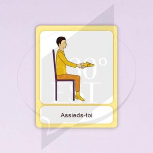 Pictogramme Asseoir et chausser lacet