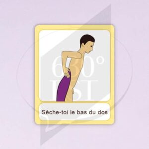 Pictogramme Se sécher le bas dos