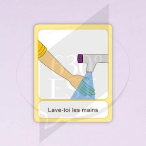 Pictogramme Mettre les mains sous l'eau poussoir