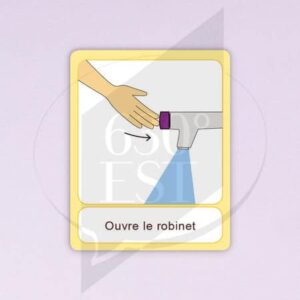 Pictogramme Ouvrir le robinet poussoir
