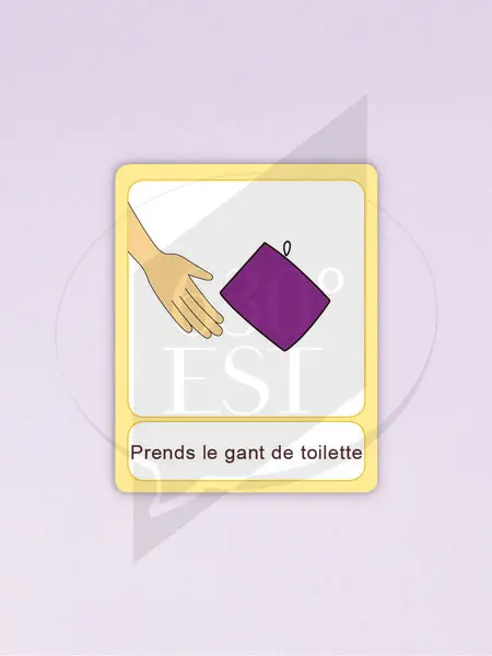 Pictogramme Prendre son gant de toilette