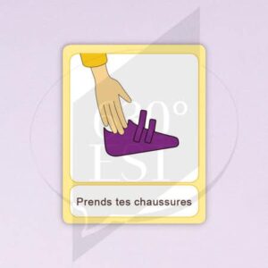 Pictogramme Prendre ta chaussure scratchs