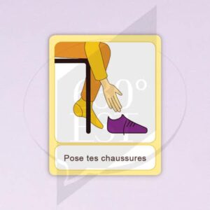 Pictogramme Poser ta chaussure à coté de ton pied lacet